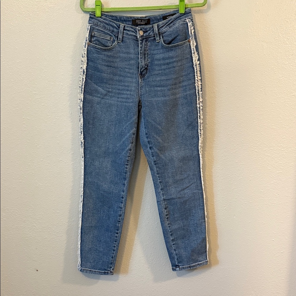 Judy Blue Jeans Size 7/28 Jonesborough High Rise Fray Detail Slim Fit Boho